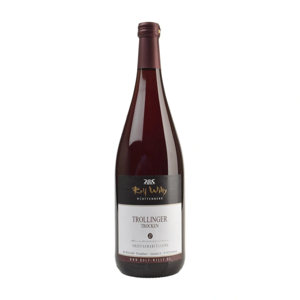 2024 Trollinger trocken Württemberg QbA 1.0L Rotwein von Weingut Rolf Willy - erhältlich bei WINECOM