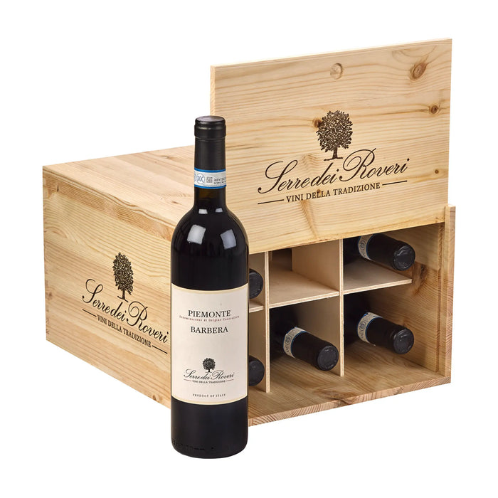 Serre dei Roveri Piemonte Barbera DOC 6er Holzkiste Rotwein von Serre dei Roveri - erhältlich bei WINECOM