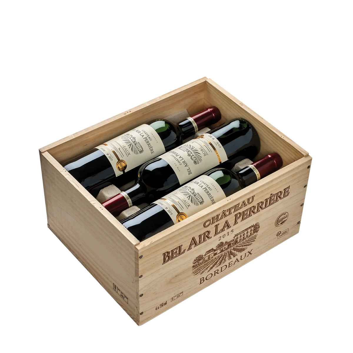 Château Bel Air La Perriere AOC in 6er Holzkiste Rotwein von Château Bel Air La Perriere - erhältlich bei WINECOM